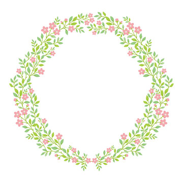Floral wreath frame illustration	

