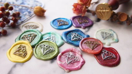 宝石柄のシーリングスタンプ