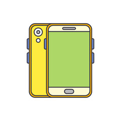 Smartphone icon in color, isolated on white background 