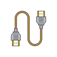 HDMI cable icon in color, isolated on white background 