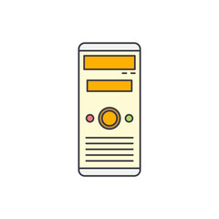 Computer case icon in color, isolated on white background 