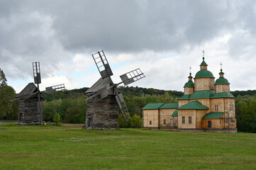 Old mill near the wooden church 