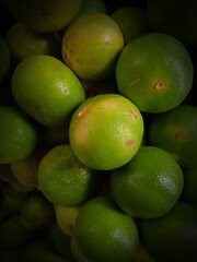 green lemon planted in the garden