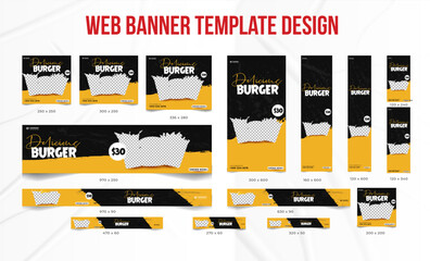 Modern web banner ad set template web banner template design set layout