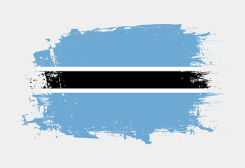 Brush painted national emblem of Botswana country on white background