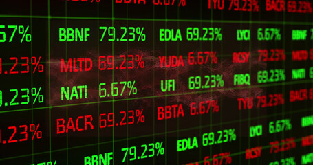 Image of stock market display with financial data