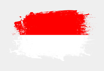 Brush painted national emblem of Indonesia country on white background