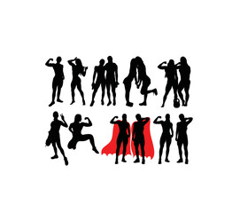 Strong Girls Silhouette, art vector design