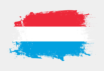 Brush painted national emblem of Luxembourg country on white background