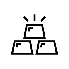 Gold ingots vector icon symbol design