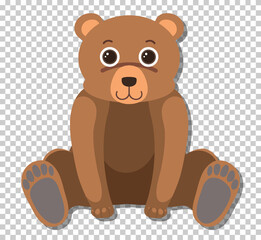 Cute bear in flat cartoon style