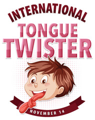 International tongue twister day logo design