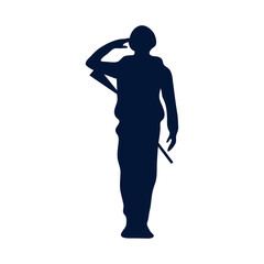 silhouette saluting soldier