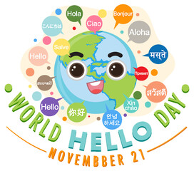 World hello day banner design