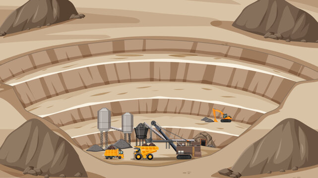 Thumbnail design with mining landscape