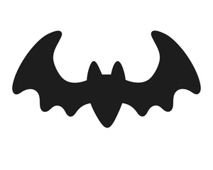 Doodle flat clipart. Cute black bat. All objects are repainted.