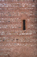 historic old stone wall. ancient building. arap camii, istanbul, turkey,