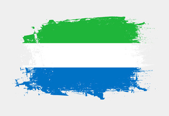 Brush painted national emblem of Sierra Leone country on white background