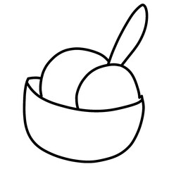 ice cream icon illustration hand drawn.food and dessert.cartoon and doodle line concept.