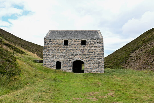 Old abandoned mine Lecht Mine in the valley of the Well of Lecht, in the hills of the Caingorms National Park, Highlands, Ballindalloch, Scotland