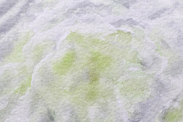 Abstract art background white and light green colors. Watercolor painting with gray gradient.