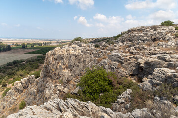 Fototapeta na wymiar Mountain nature in the national reserve - Nahal Mearot Nature Preserve, near Haifa, in northern Israel