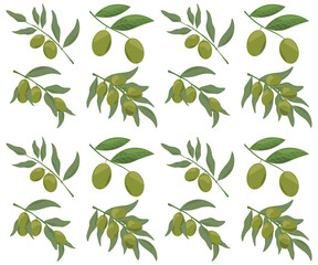seamless pattern with green leaves
