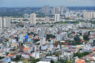 Fototapeta na wymiar aerial view of the Saigon