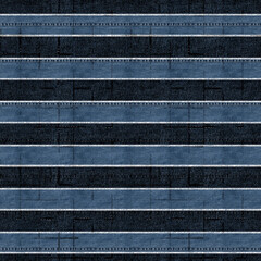 Stripe blue navy denim effect flax fiber natural pattern detailed woven linen grunge texture . Organic fibre weave striped fabric surface material effect style plaid design