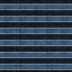 Stripe blue navy denim effect flax fiber natural pattern detailed woven linen grunge texture . Organic fibre weave striped fabric surface material effect style plaid design