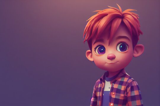 3D CGI Animation-style Children. Completely Original Image And Character With No Reference Used. Fully Cleared For Commercial Usage For A Bright, Realistic Pixar-like Cartoon Look Of Kids For Kids