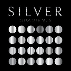 Silver Gradients Color Shades Swatches Palette