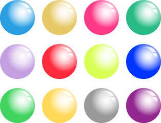 set of colorful bubbles