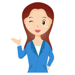 Woman avatar png flat color cartoon style. PNG illustration in flat style