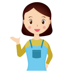 Woman avatar png flat color cartoon style. PNG illustration in flat style