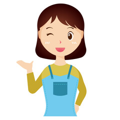 Woman avatar png flat color cartoon style. PNG illustration in flat style