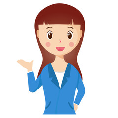 Woman avatar png flat color cartoon style. PNG illustration in flat style