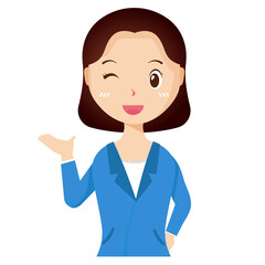 Woman avatar png flat color cartoon style. PNG illustration in flat style