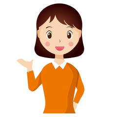 Woman avatar png flat color cartoon style. PNG illustration in flat style