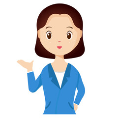 Woman avatar png flat color cartoon style. PNG illustration in flat style