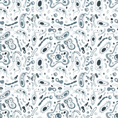 Bacterias, viruses and different kind of microorganisms. Seamless pattern