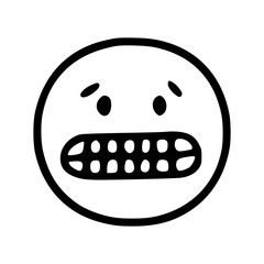 smiley showing teeth in doodle style