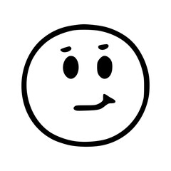 Fototapeta premium Cute face emoticon in doodle style