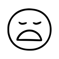 Sad face emoticon in doodle style