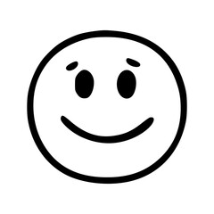 happy face emoticon in doodle style