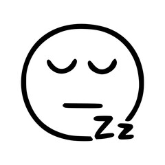 Sleeping emoticon in doodle style