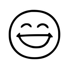 laughing emoticon in doodle style