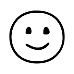 happy face emoticon in doodle style