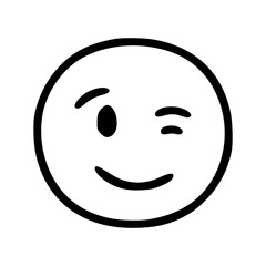 Winking emoticon in doodle style