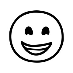 Fototapeta premium happy face emoticon in doodle style